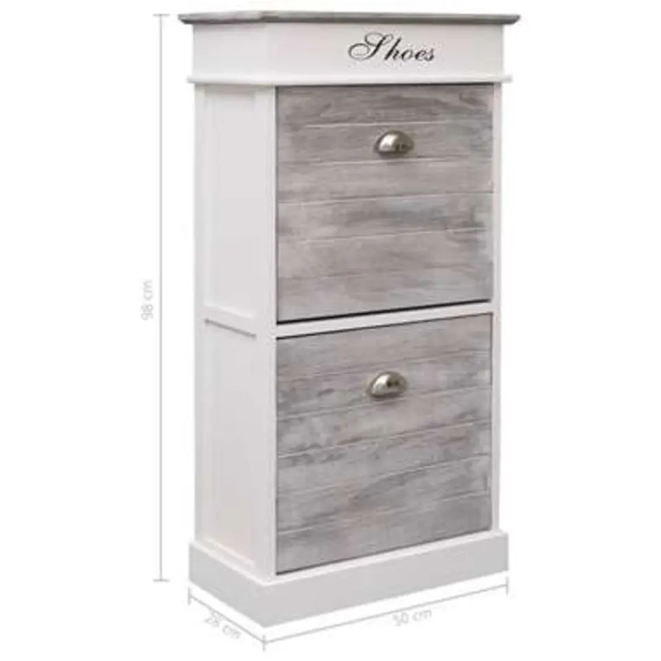 vidaXL - Schoenenkast - Grijs - Hout