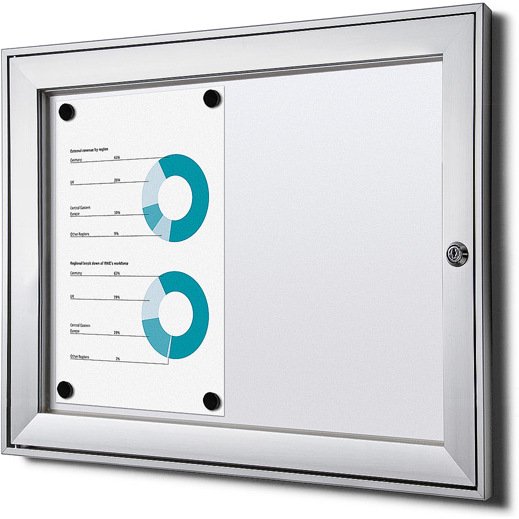 Vitrine Intérieure Verrouillable SCS 2x A4 Classement au Feu B1
