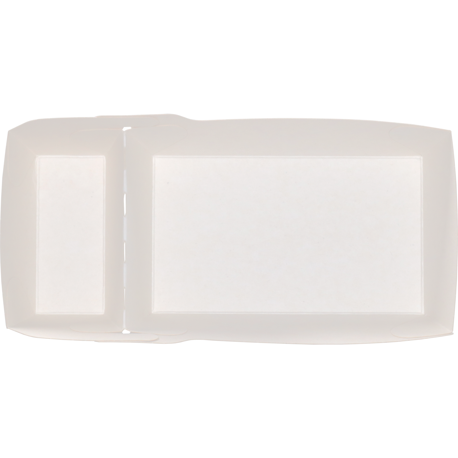 Bak, Karton + kleicoating, A22, TASTY, snackbak, 150x70x35mm, wit