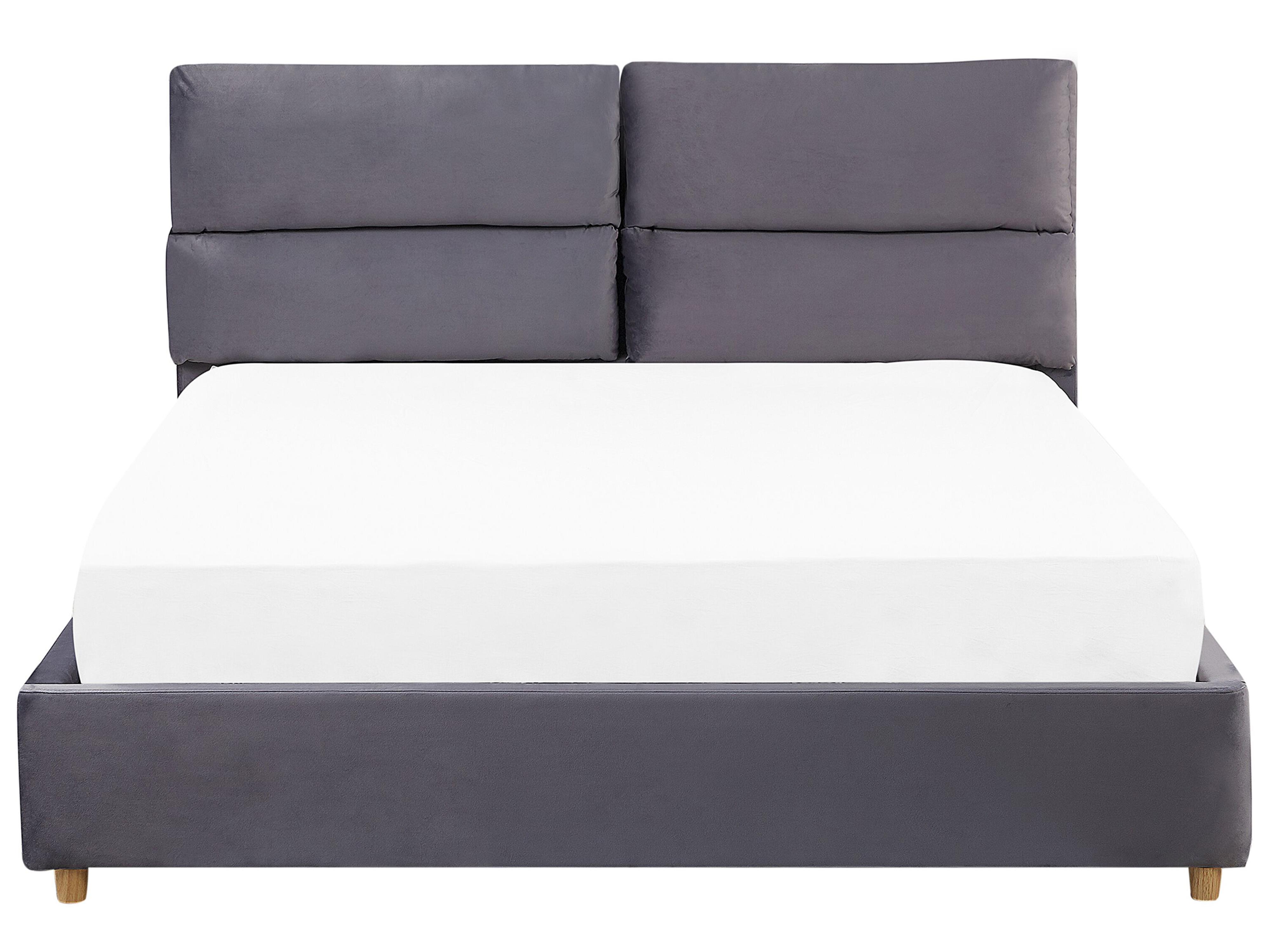 Bed met opbergruimte Fluweel BATILLY 180 x 200 cm Grijs