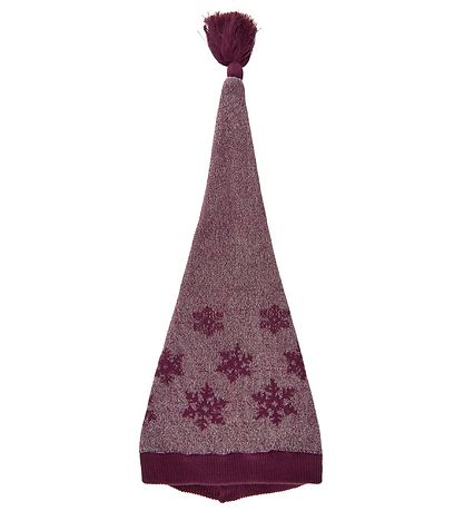 Minymo Weihnachtsmütze - Strick - Pixie - Fig m. Muster/Quaste