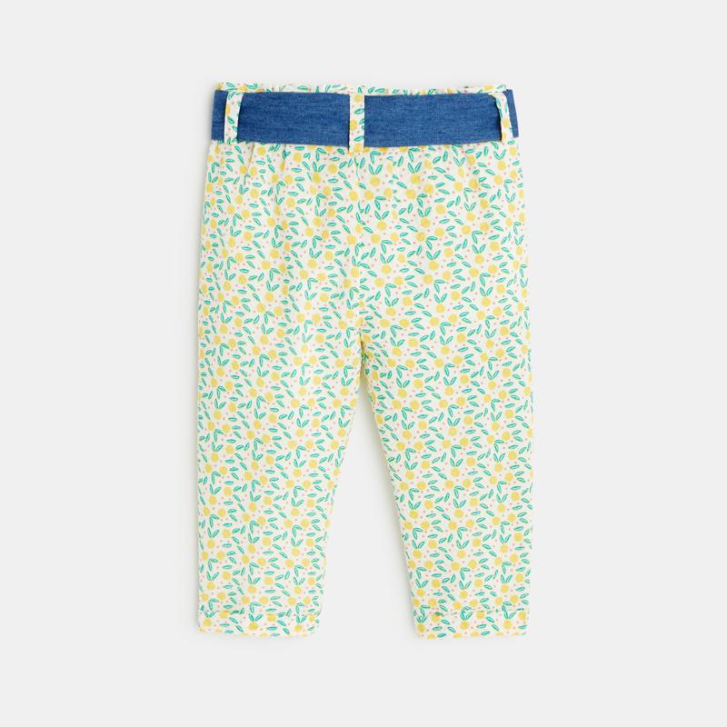 Pantalon paperbag motif graphique jaune bébé fille Jaune