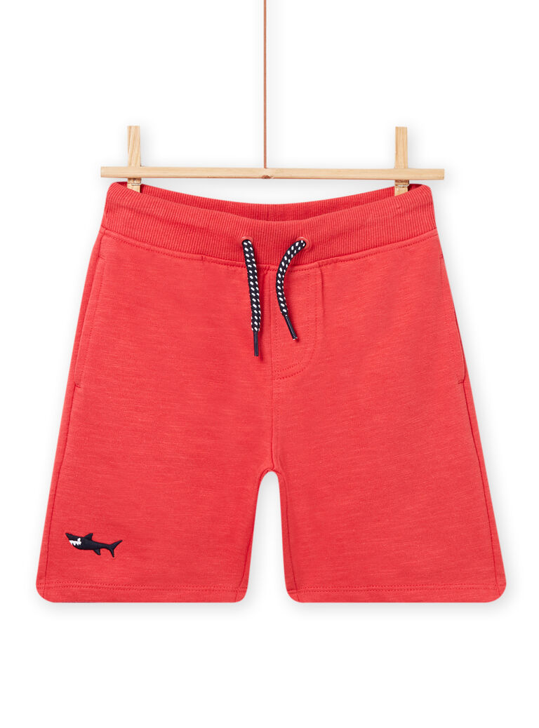 Bermuda rouge écrevisse enfant garçon