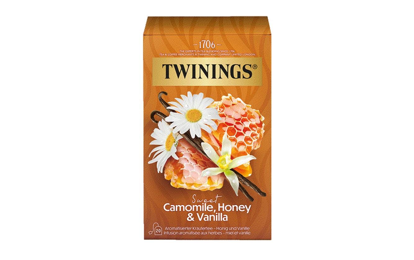 Teebeutel Kamille, Honig & Vanille 20 StückAromatisierter Kräutertee mit Honig und Vanille