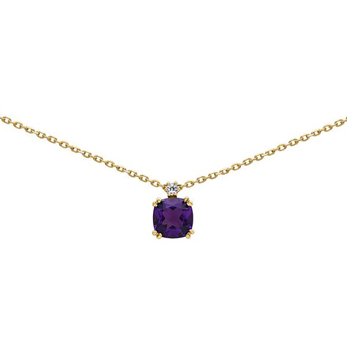 Collier Brillaxis or jaune améthyste oxyde