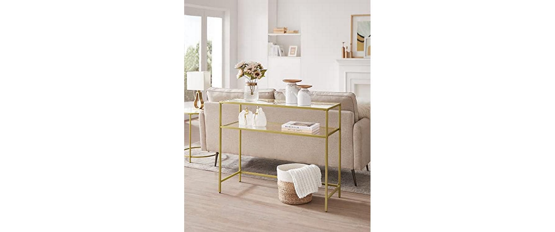 Konsolentisch 100 x 35 x 80 cm, GoldTV-Tisch