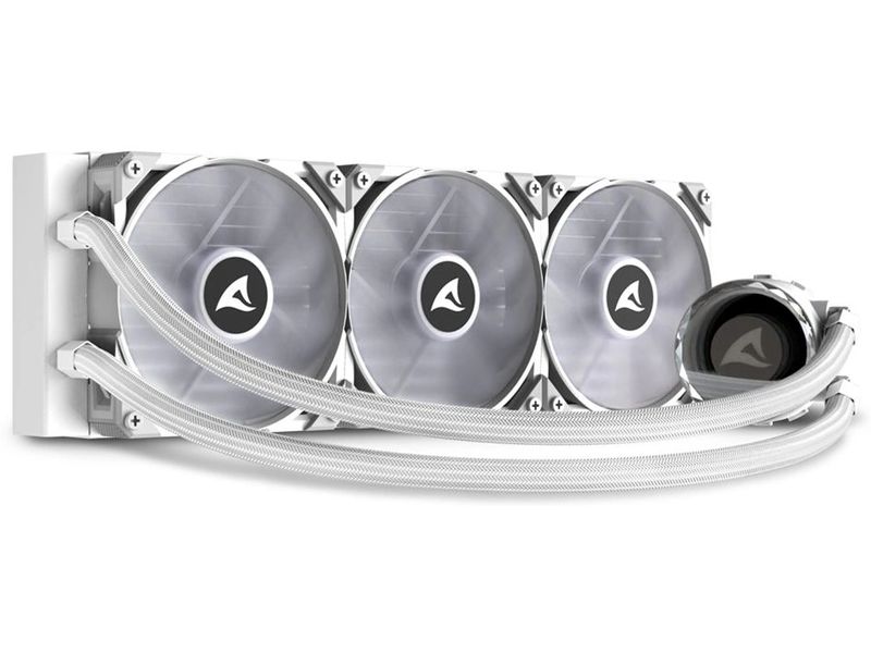 Sharkoon Wasserkühlung S90 RGB Weiss Kompakte All-in-One-Wasserkühlung mit einem 360-Millimeter-Radiator