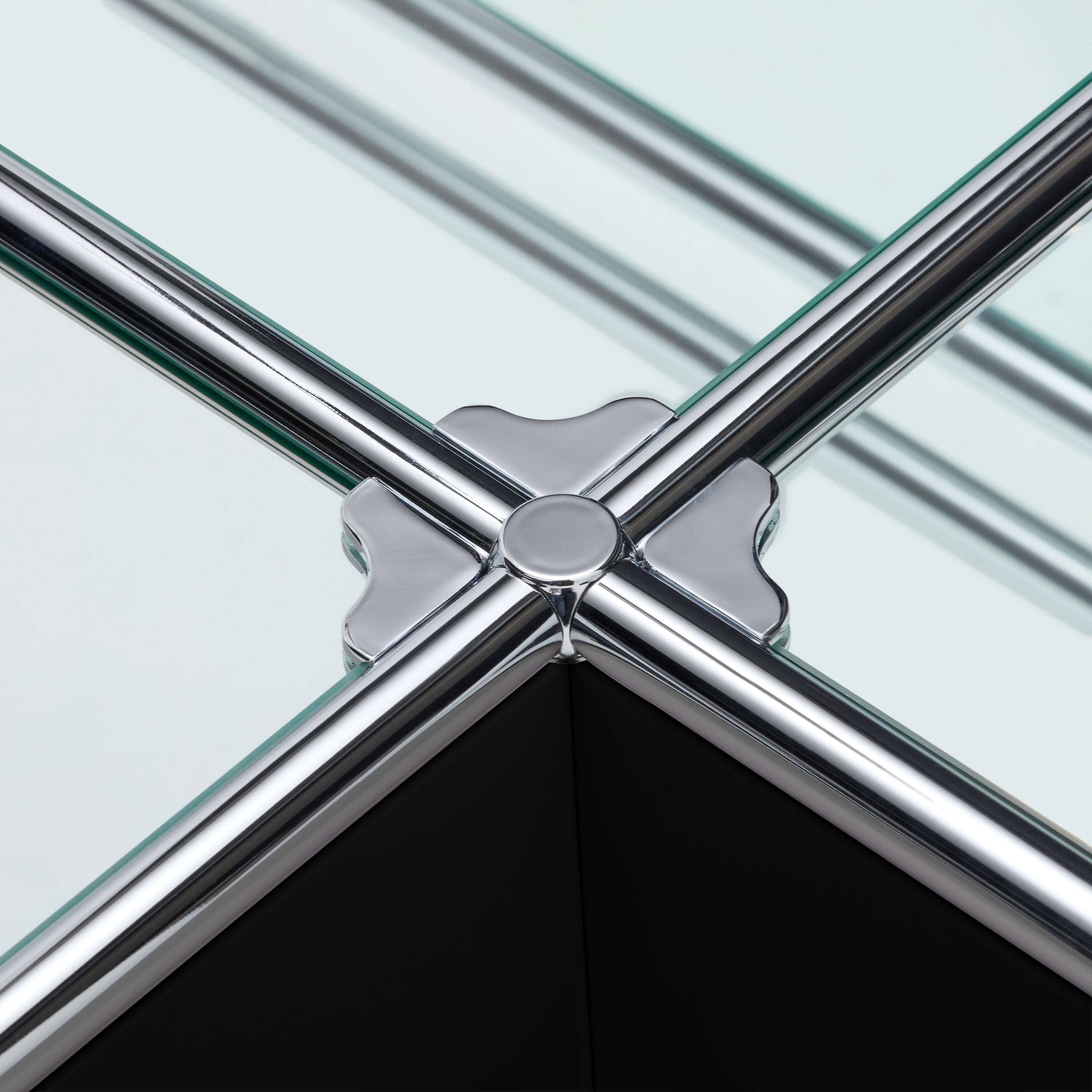 FLEXCUBE_Salontisch_Glas_schwarz_152x116 - Schwarz / B: 152.5 cm x T: 115.0 cm x H: 49.0 cm