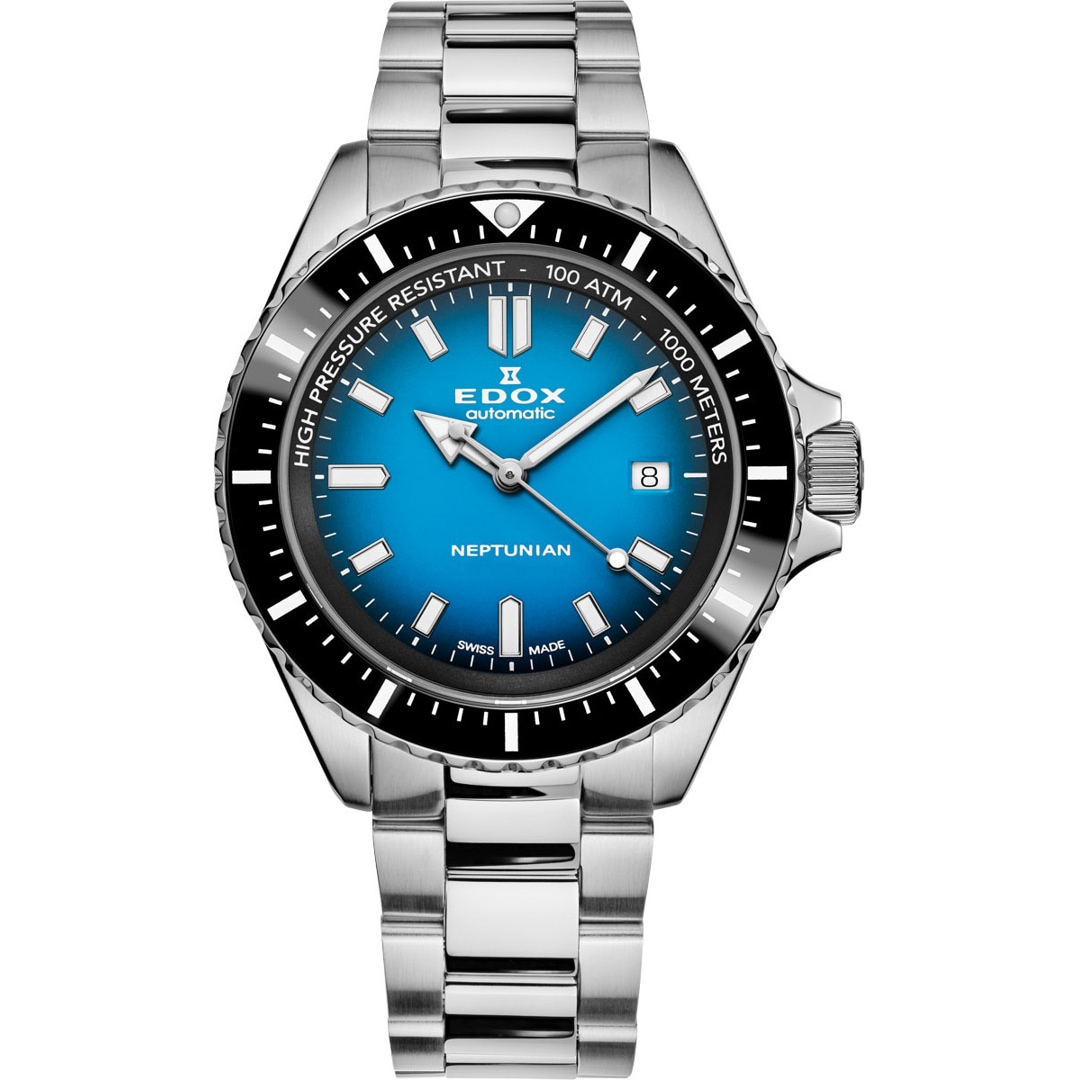 Edox Neptunian Date Automatic Blau