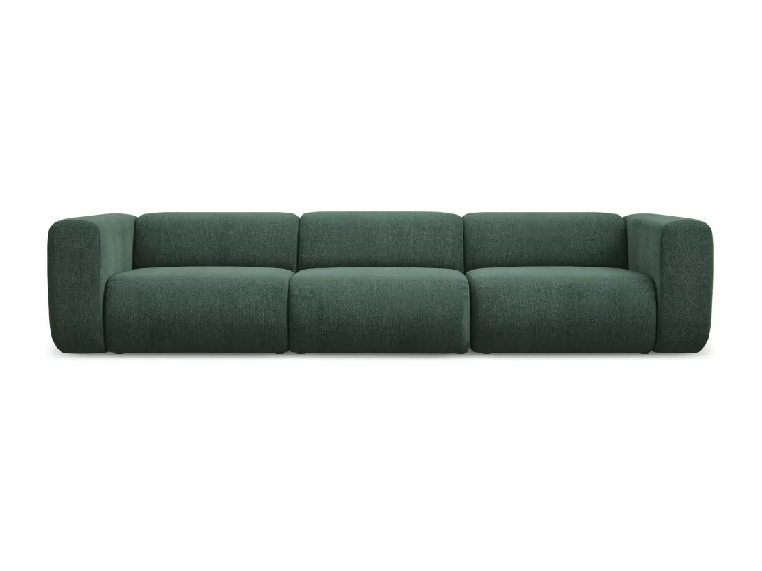 Canapé modulable 4 places en tissu chenille - vert - EKAHI