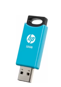 (2er Set) 32GB USB 2.0 Speicher Stick mit 140 MB/s Lesegeschwindigkeit (HPFD21232) - Schwarz / Blau