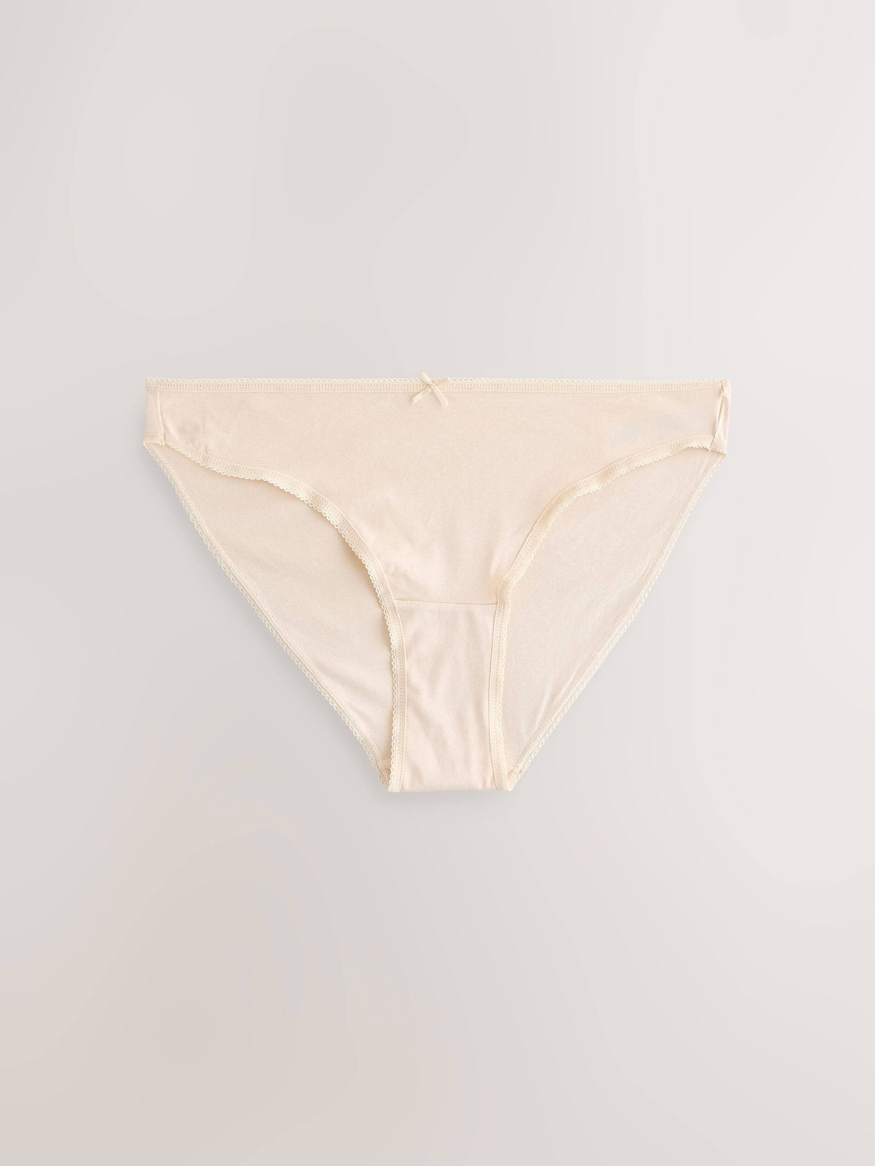 Zwart/pastelroze huidskleur/wit - Set van 5 slips met hoog katoengehalte