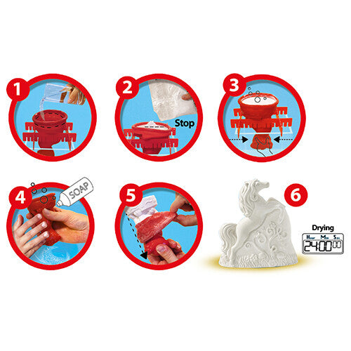 Ses creative gips- en verfpakket - glitter paarden - 3st