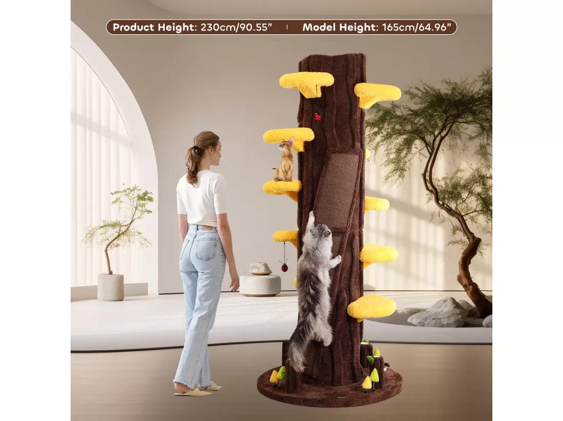 Cadre d'escalade pour chat en bois, couleur brun foncé