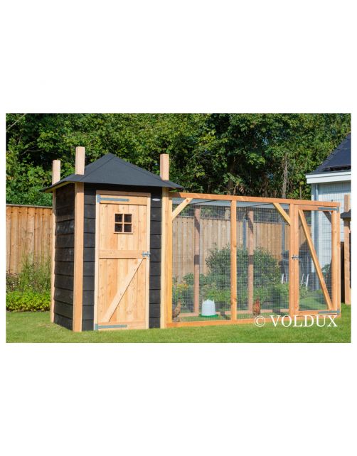 Voldux Hooiberg Mees Xl - Kippenhok - 437x150x235 cm Zwart