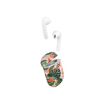 T'nB Exclusiv Jungle - Kit main libre - écouteur sans fil bluetooth - blanc boitier jungle