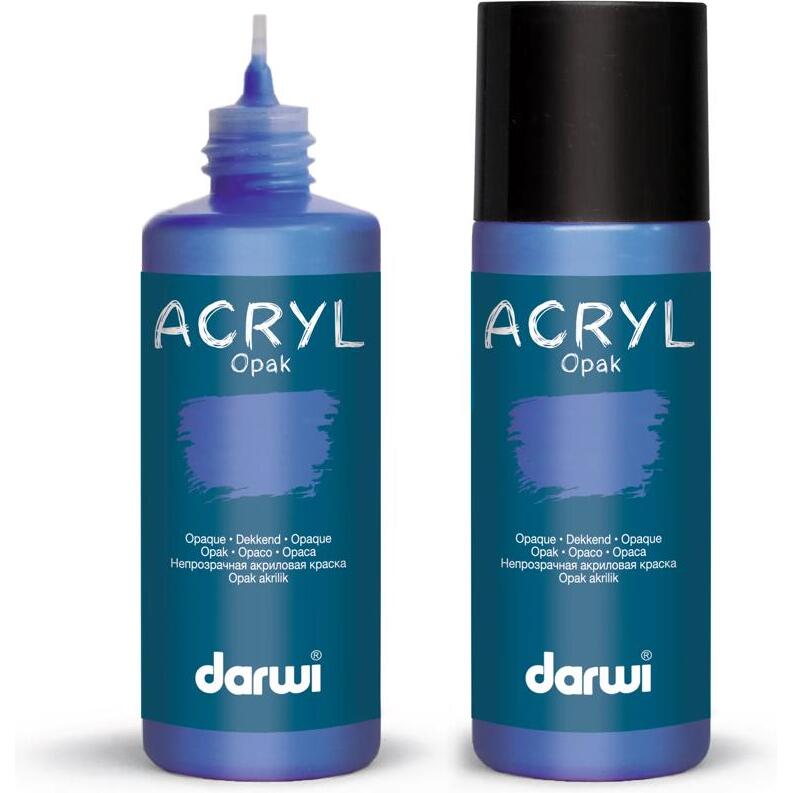 Darwi Flacon de 80 ml de Peinture Acrylique Universelle Opaque - Bleu foncé