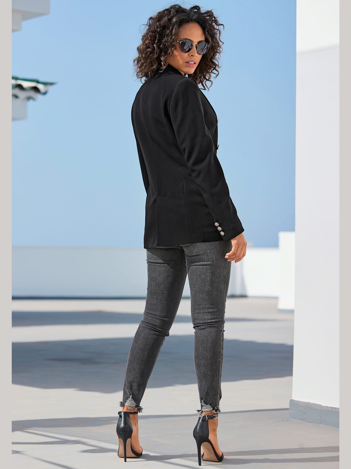 Blazer long blazer classique, col à revers