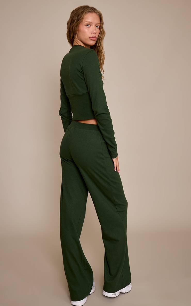 Vert Emeraude Pantalon Large Super Doux Ensemble Coordonné