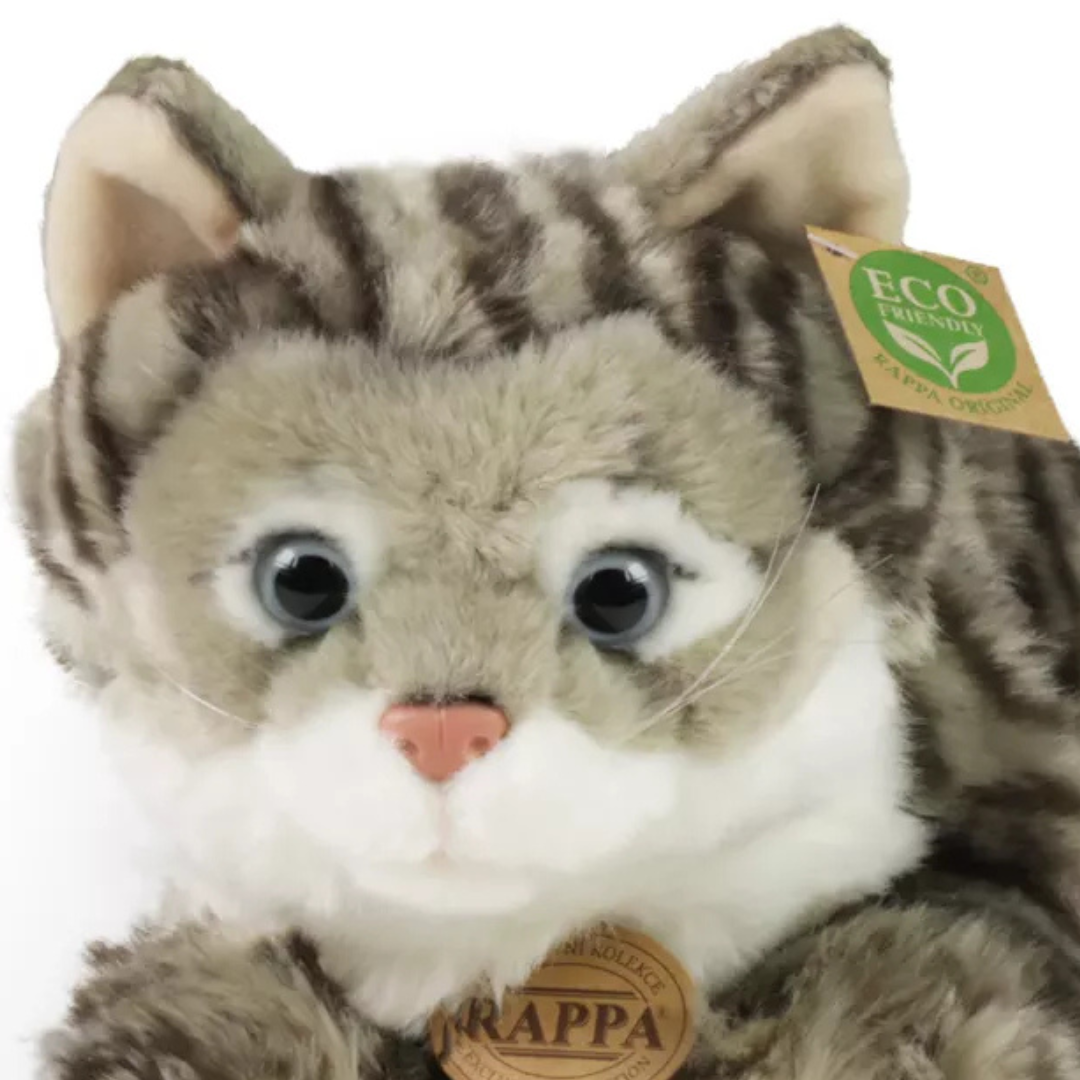 Rappa knuffelkat grijze tabby - 40 cm