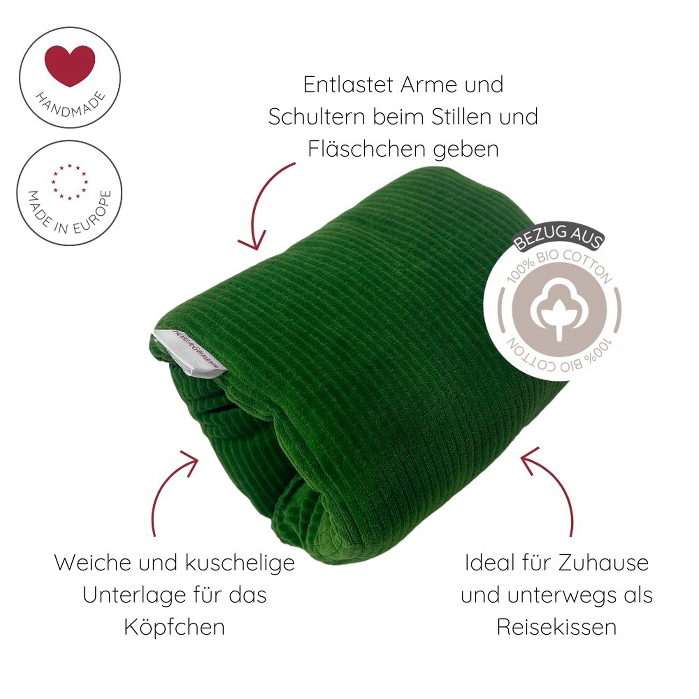 HOBEA-Germany Mini-Stillkissen Cord dunkelrot