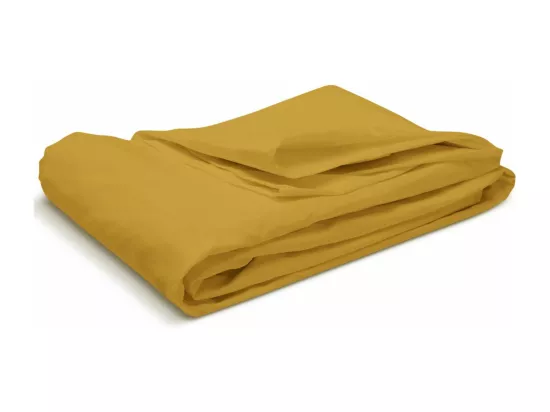 Drap housse uni 100% Percale de coton - Moutarde - 140x190cm