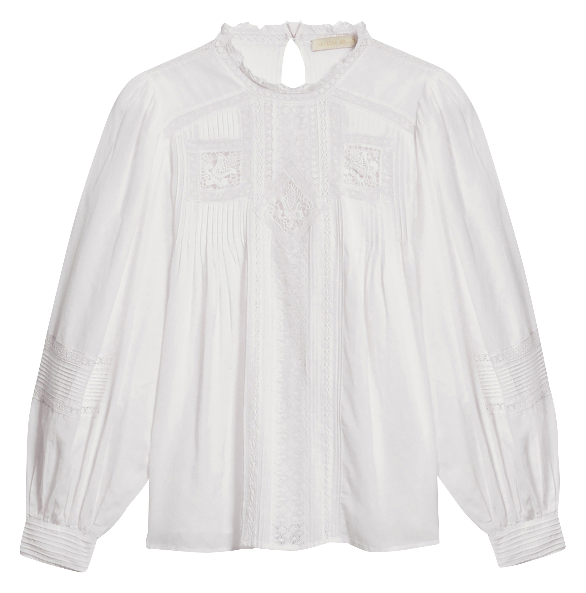 CALIN - Blouse brodée en coton mélangé | Blanc