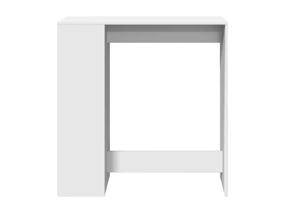 Table de bar avec étagères blanc bois d'ingénierie