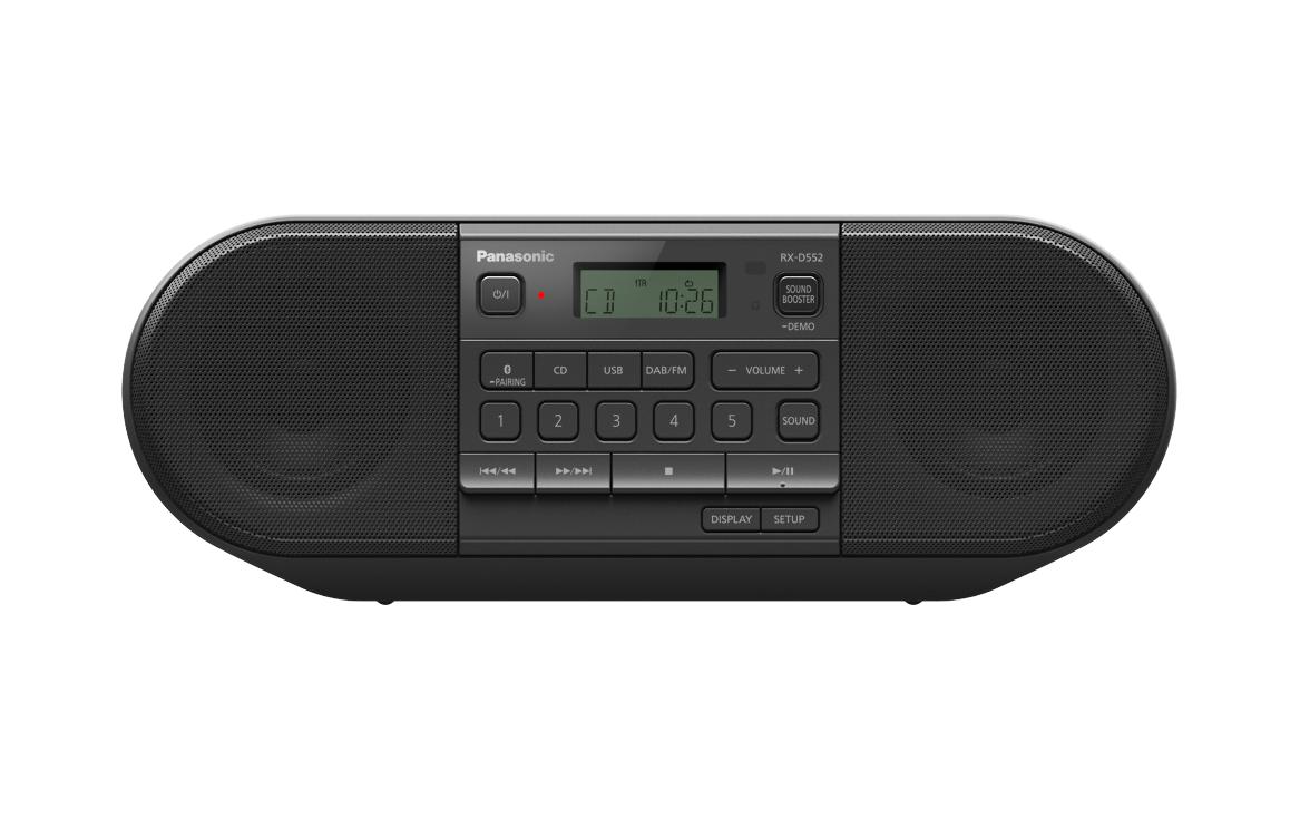 Radio/CD-Player RX-D552 Schwarz<br>Leistungsstarkes tragbares CD-Radio mit DAB+, Bluetooth und USB-Anschluss