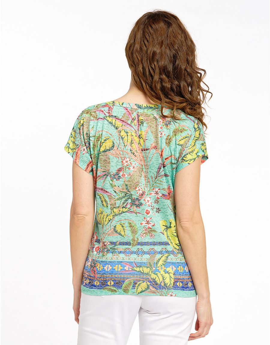 T-shirt vert floral