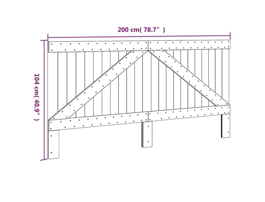 VIDAXL - Tête de lit 200x104 cm bois massif de pin