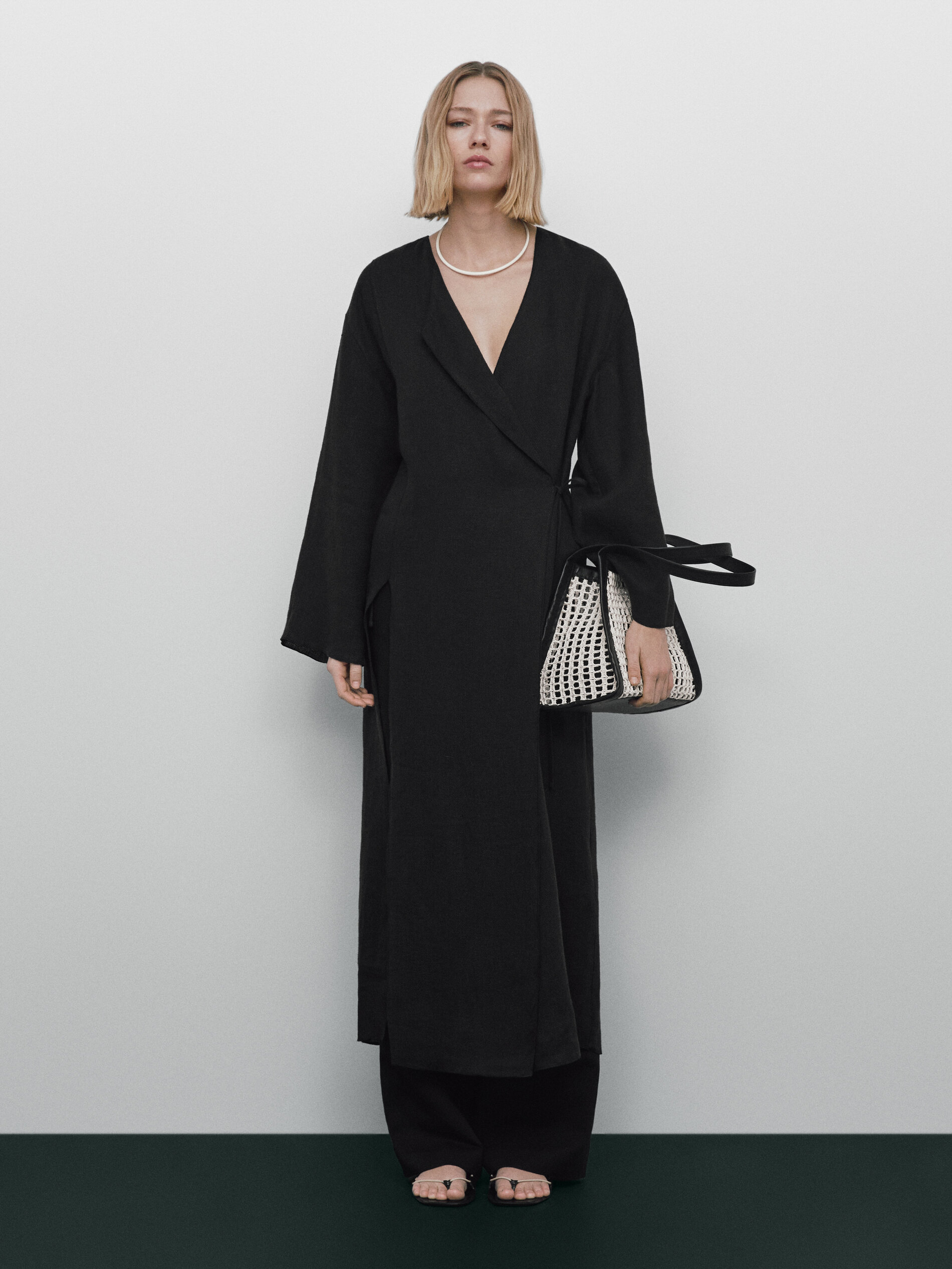 Blusão kimono lino Edição Limitada - NEGRO