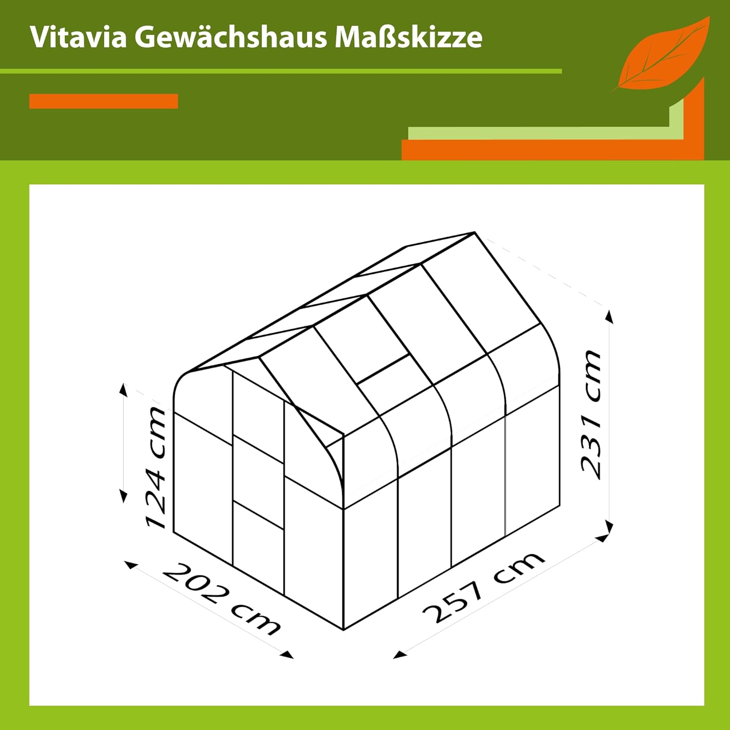 Vitavia Gewächshaus Orion 5000', Aluminium eloxiert, 5,0 m², 3 mm ESG | Wetterfestes & stabiles Treibhaus | Perfekt für Gemüse & Pflanzen | Robust & langlebig