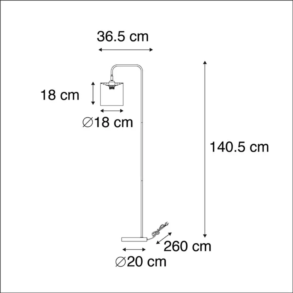 Qazqa vloerlampen lofty zwart e27