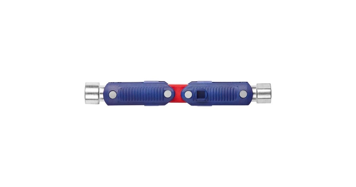 KNIPEXSchakelkastsleutel DoubleJoint 00 11 06 V03 dopsleutel  (Blauw/rood)
