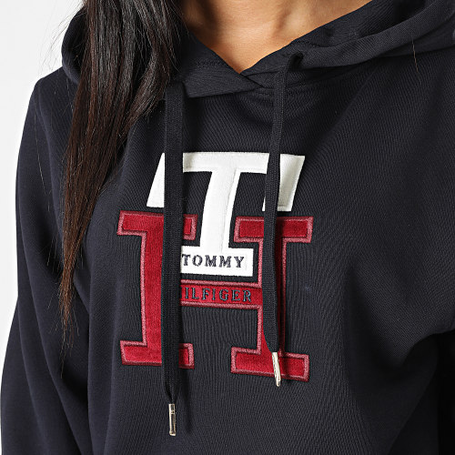 Sweat Capuche Femme Terry Monogram 7441 Bleu Marine