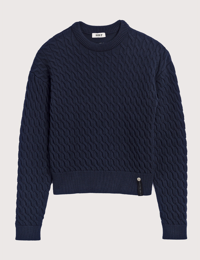 HBT TRANSVERSAL | ELIOTT PULL FEMME COL ROND MARINE