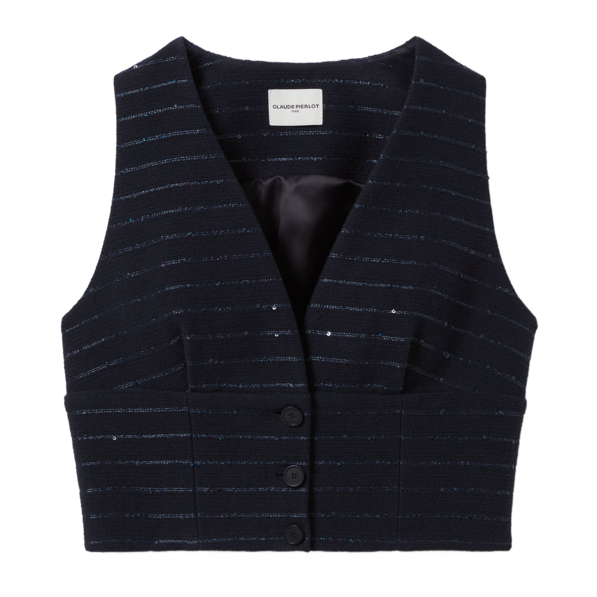 Top veston à rayures en coton mélangé | Bleu