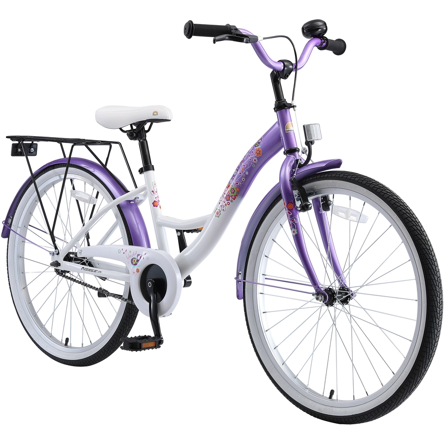 Bikestar Kinderrad 24 Zoll Classic lila, weiß