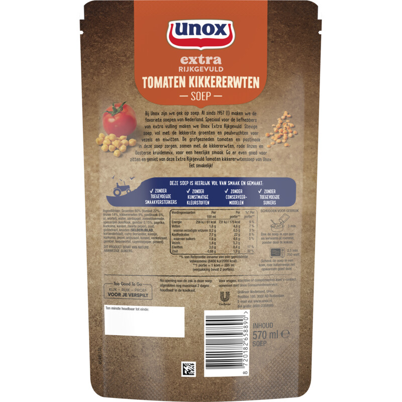 Unox Kikkererwten tomatensoep