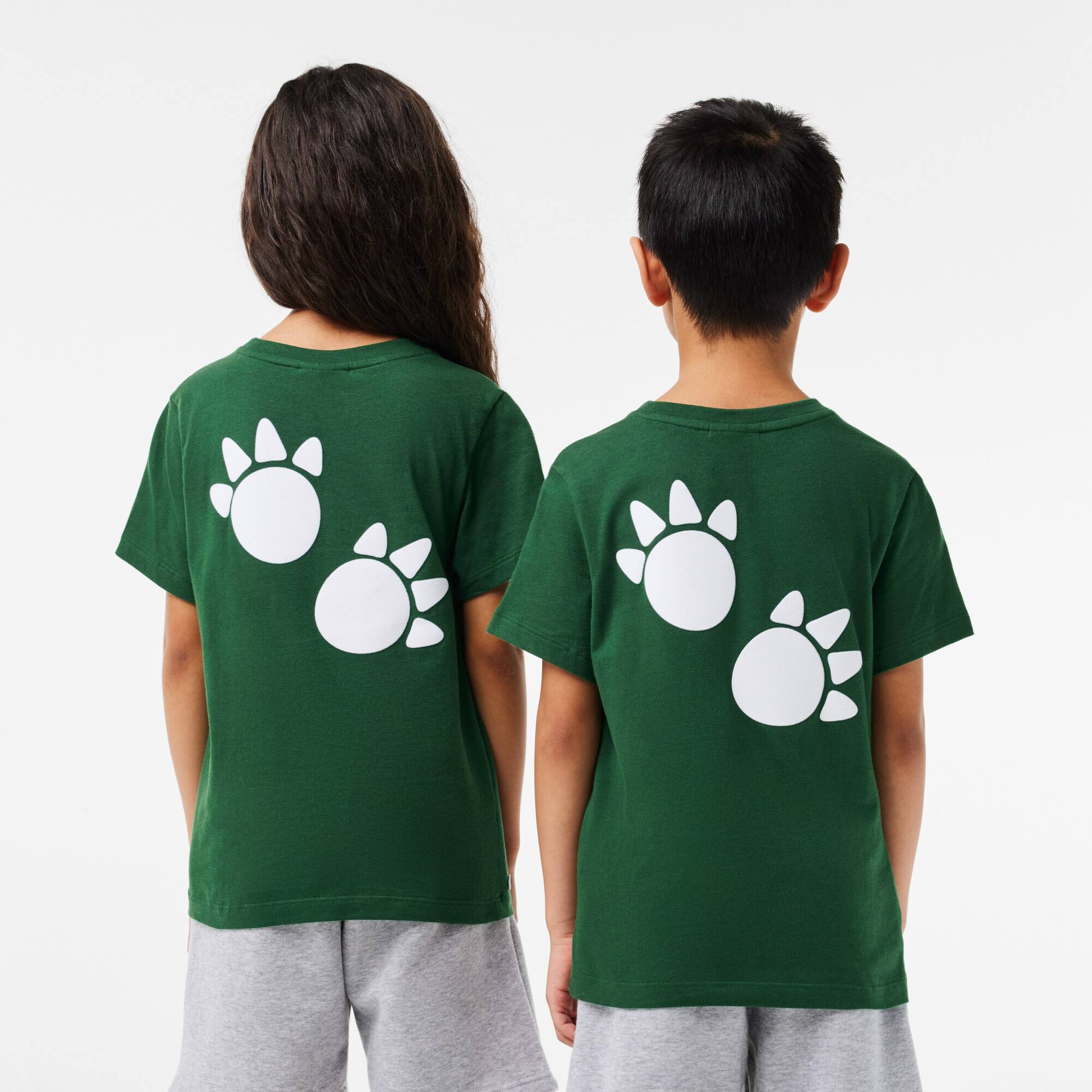 T-Shirt aus Baumwolle mit Croc-Aufdruck T-Shirts & Hemden - Grün - Lacoste - Kinder
