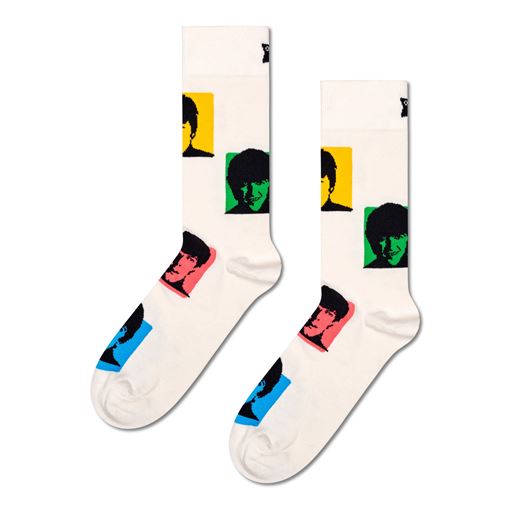 Happy Socks Beatles Silhouettes Strømper, White, 41-46