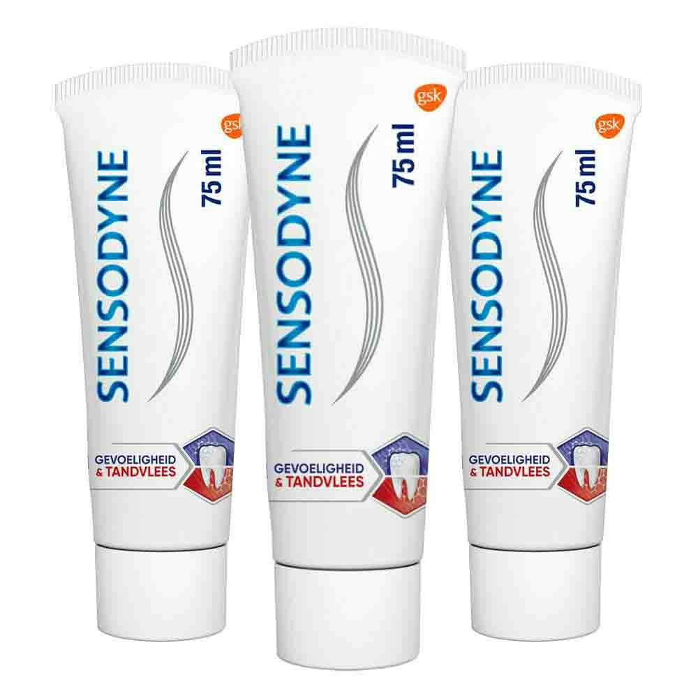 3x Sensodyne Tandpasta Gevoeligheid & Tandvlees Original75 ml