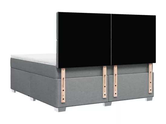 Sommier à lattes de lit avec matelas Gris clair 180x200cm Tissu