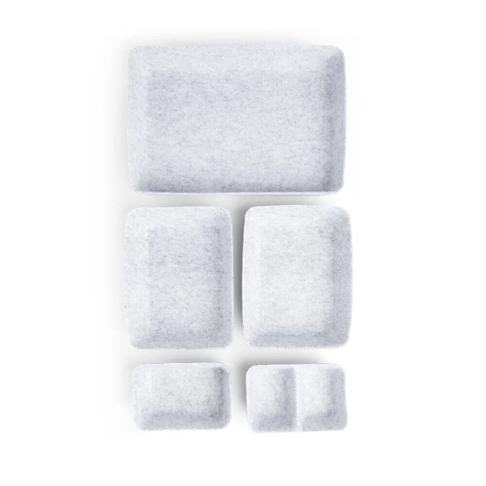 Panière de rangement en feutrine lot de 5 tailles