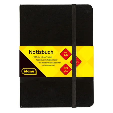 Idena Notizbuch FSC-Mix, liniert, A6, schwarz