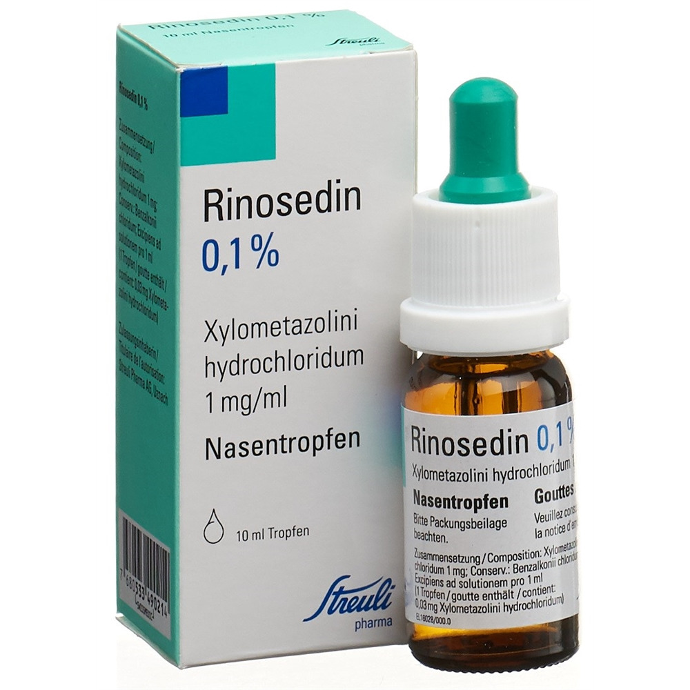 RINOSEDIN Gtt Nas 0.1 % Fl 10 ml<br>10 ml, Flasche, Nasentropfen, Lösung