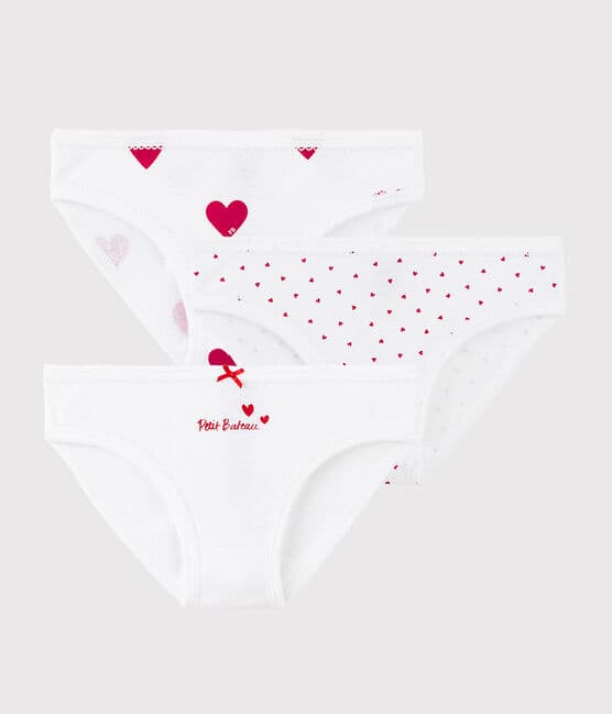 Coffret cadeau pyjama et culottes imprimé cœurs rouges en coton