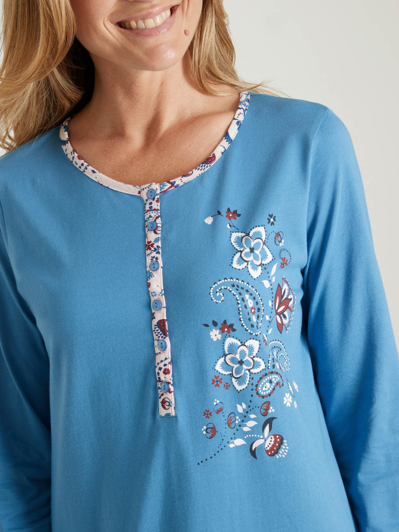 Chemise de nuit longue manches longues