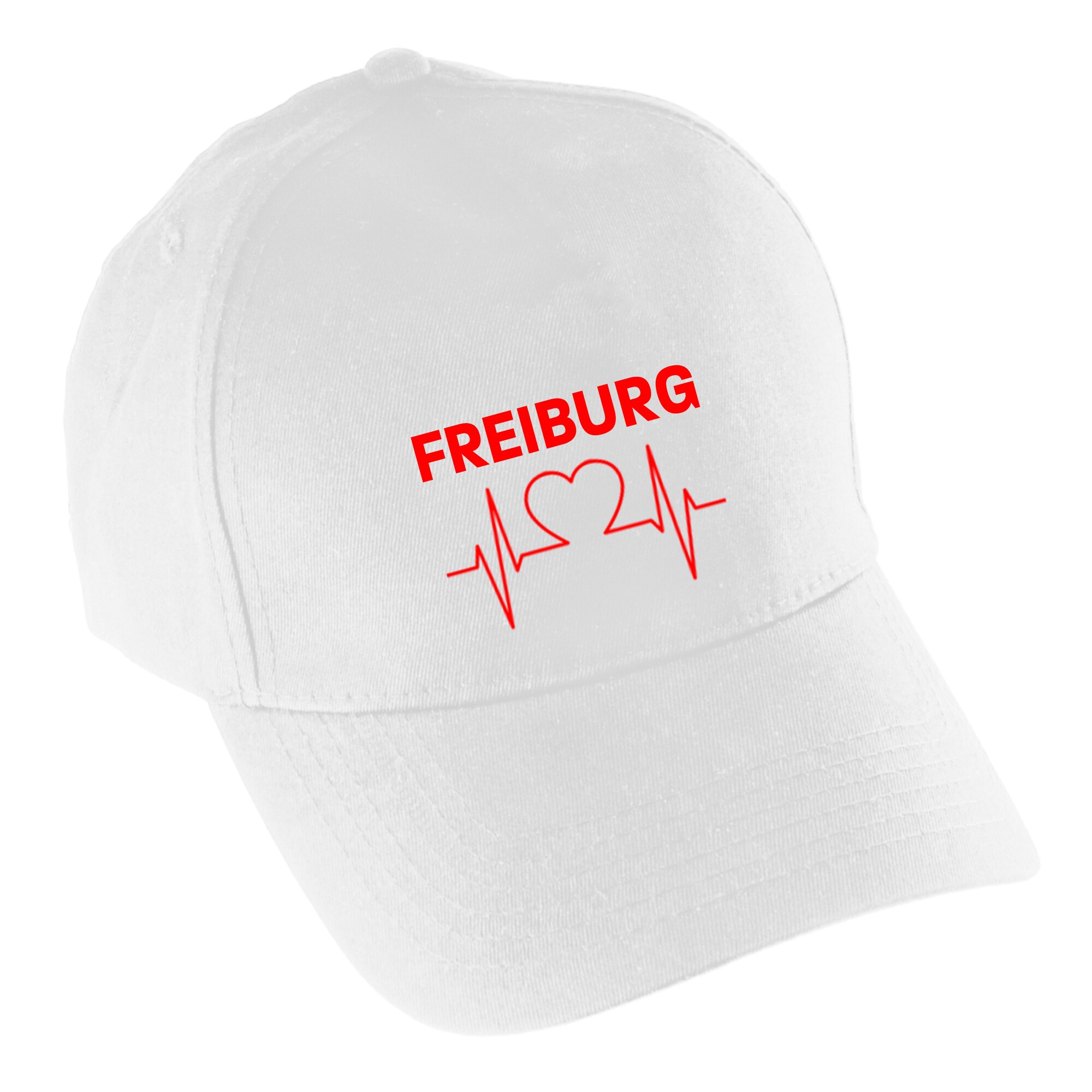 multifanshop® Baseballcap - Freiburg - Herzschlag - Druck rot